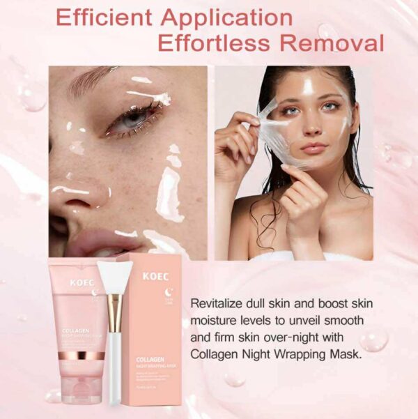 Collagen night wrapping mask with brush
