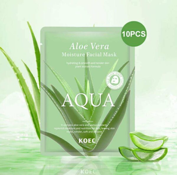 Aloe Vera Moisture Facial Sheet Mask (10pcs)