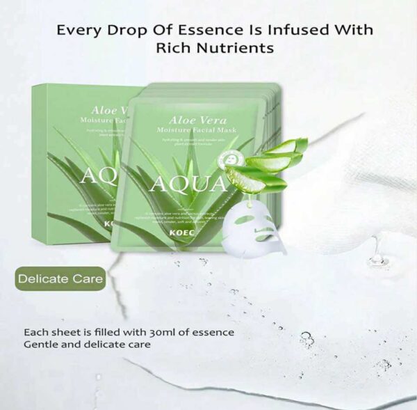 Aloe Vera Moisture Facial Sheet Mask (10pcs)