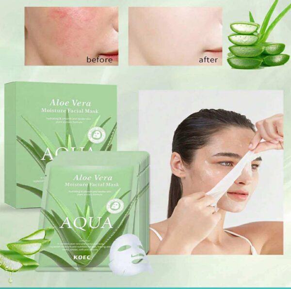 Aloe Vera Moisture Facial Sheet Mask (10pcs)