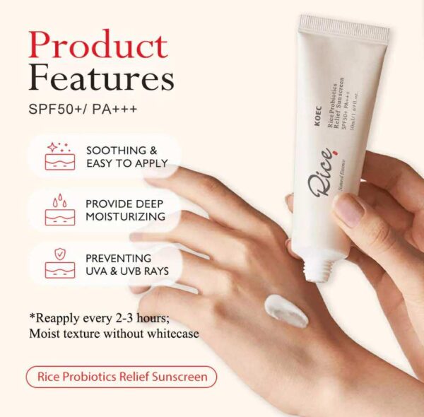 Rice daily relief face sunscreen SPF50+