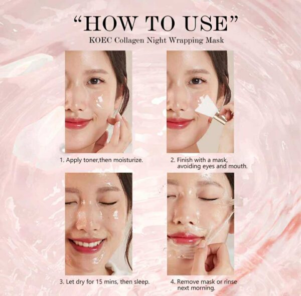 Collagen night wrapping mask with brush