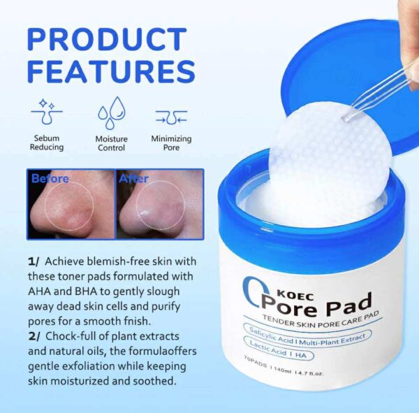 KOEC Zero Pore Cleansing Pad (70 Pads)